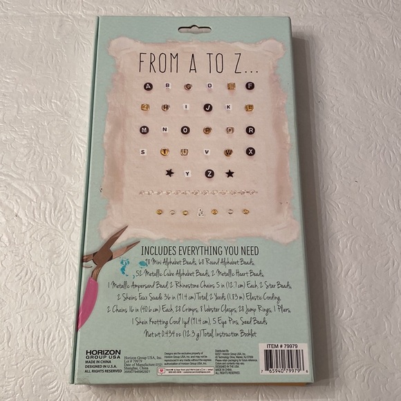 Simple Trendy Modern Touch D.I.Y Alphabet Jewelry Set- New in Box - Picture 3 of 3